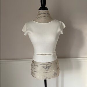 Wilfred Yacine White Ribbed Cut-Out Top